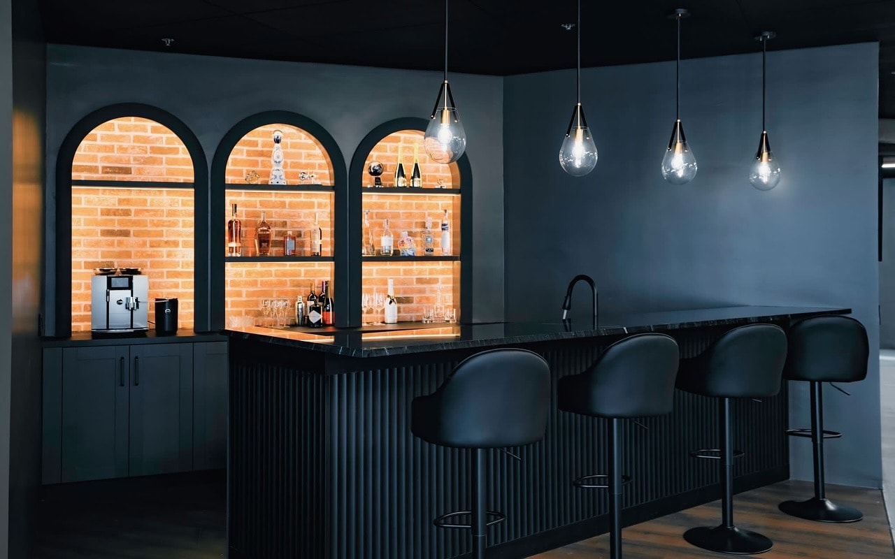 NUVO Custom Wet Bar - Dramatic Design with Architectural Lighting